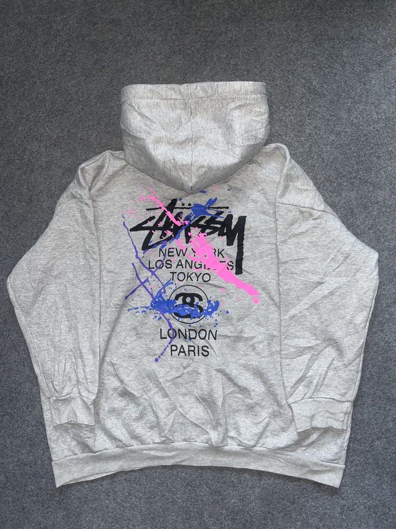 Stussy hoodie (Category: Coats, Jackets and Outerwear) located in Lapu Lapu. Submitted by jhonrener41426 (Listing ID 1468350720, Image 1). Description: Fit to large Waist-26 Length-27 Excellent condition Color rate 9.8/10 Lesser print Issue none Heavy cotton Off solid for psg .