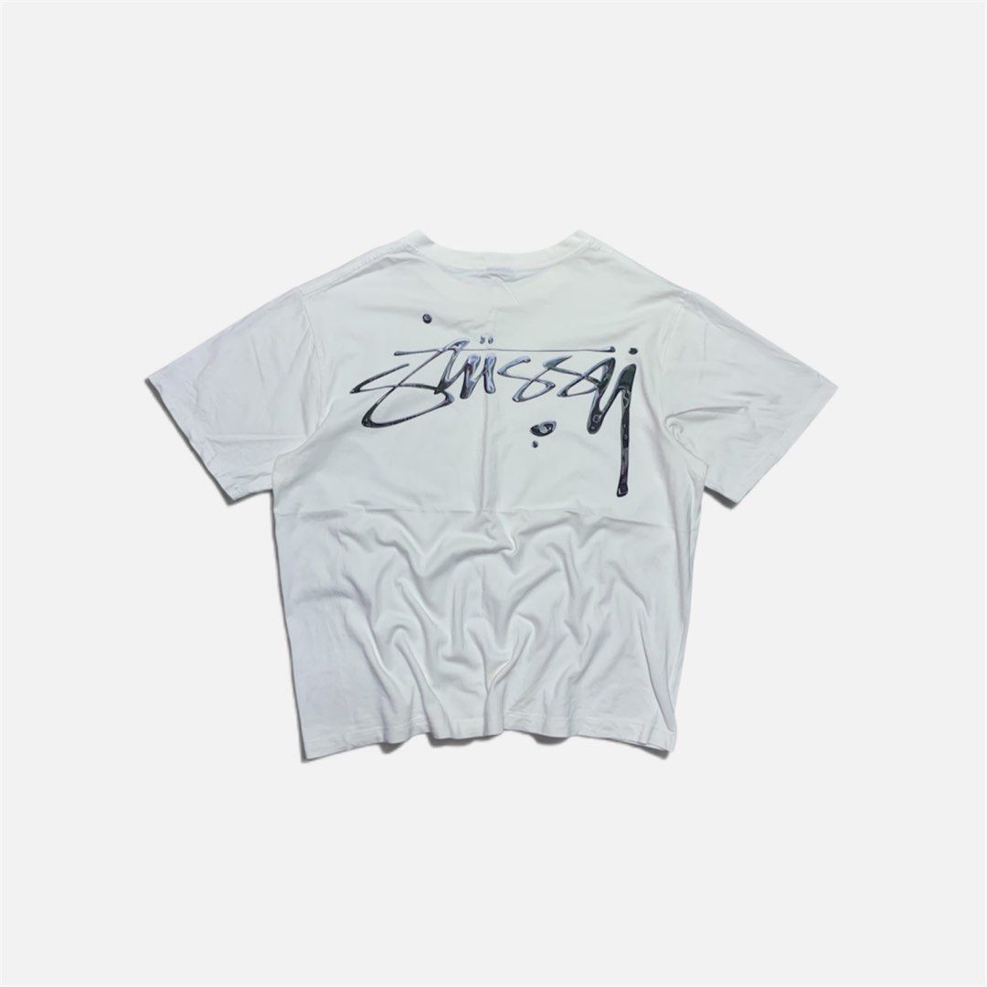 STUSSY MERCURY TEE (Category: Tshirts & Polo Shirts ) located in Cabanatuan. Submitted by _w2keed (Listing ID 1468476615, Image 1). Description: Size: S boxy (W22.5' x L26') Condition: 9.5/10 Color rate: 9.5/10 Issue/s: need rewash, minor crack print.