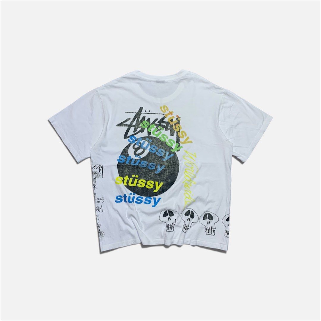 STUSSY TEST STRIKE PIGMENT DYED TEE (Category: Tshirts & Polo Shirts ) located in Cabanatuan. Submitted by _w2keed (Listing ID 1468476843, Image 1). Description: Size: L (W22' x L27') Condition: 8/10 Color rate: 9.5/10 Issue/s: minimal stains, crack/chip/fade on print.