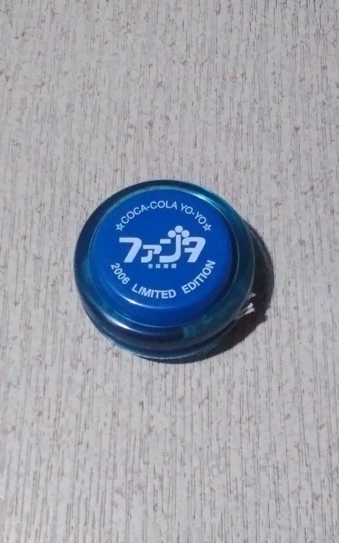 Super fanta yoyo (Category: Announcements) located in Quezon City. Submitted by Bernz (Listing ID 1468370360, Image 2). Description: This item is a vintage-style Fanta "Super" Yo-Yo, specifically a 2006 Limited Edition promotional reissue released by Coca-Cola in Japan. The toy features a translucent blue body with the classic Fanta logo and the words "COCA-COLA YO-YO" and "SUPER" printed on the side. It was produced as a nostalgic tribute to the