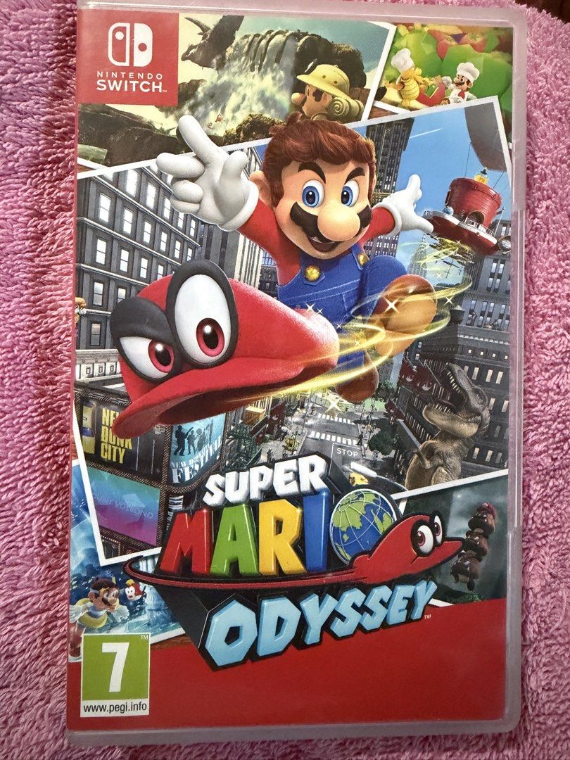Super Mario Odyssey Nintendo Switch Game (Category: Nintendo) located in Caloocan City. Submitted by erreiv (Listing ID 1468490184, Image 1). Description: - Game: Super Mario Odyssey for Nintendo Switch - Region: EUR (PEGI 7 rated for mild violence and fear) - Inclusion: Original case with secure closure, inner artwork, and printed lyrics - Condition: Cartridge is tested and played through, case is in excellent shape .