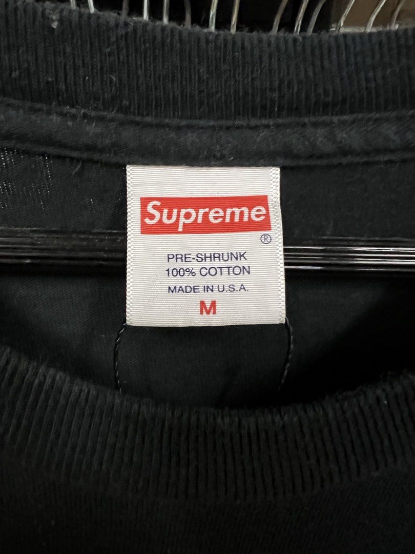 Supreme Ladybug Graphic Black T-Shirt Medium (Category: Tshirts & Polo Shirts ) located in Baguio. Submitted by thrash2cash_2600 (Listing ID 1468374589, Image 2). Description: - Brand: Supreme - Color: Black with large ladybug graphic on front - Size: Medium (Tag verified) - Material: 100% pre-shrunk cotton, Made in USA - Details: RN 101837 on care label - Condition: Pre-owned, well-maintained.