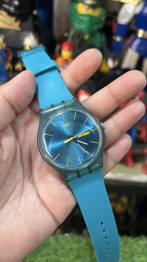 Swatch Turquoise Rebel (SUOL700) (Category: Luxury Watches) located in Baguio. Submitted by vercale (Listing ID 1468357025, Image 2). Description: Swatch Turquoise Rebel (SUOL700) Like New Condition Working From Personal Box 2,500 before Sale na po @ Php 1200 only LP 🙏.