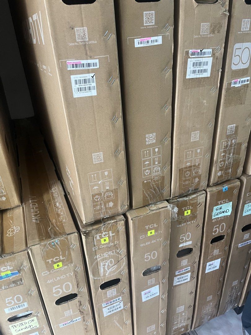 TCL warehouse sale Bodega pull Out (Category: TV) located in San Juan City. Submitted by jbmappstrader (Listing ID 1468439622, Image 2). Description: TCL bodega pull out / Bodega sale Some may have old box (but presentable) Wala kang mga stand pero free wall bracket Bodega pull out units not used mga pinag phase out-tan sa mall kaya bagsak presyo na not used units Pickup available Cod add minimal shipping fee available sizes 32, 40, 43, 50, 55, 6