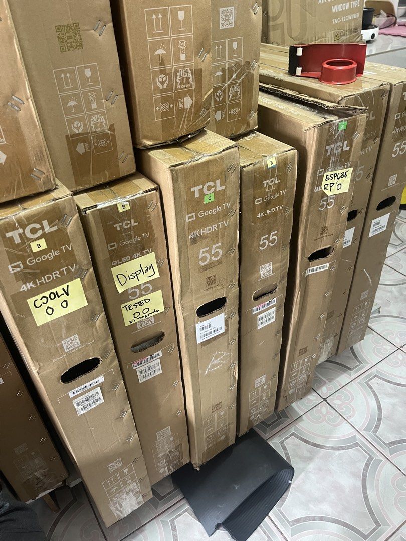 TCL warehouse sale Bodega pull Out (Category: TV) located in San Juan City. Submitted by jbmappstrader (Listing ID 1468439622, Image 1). Description: TCL bodega pull out / Bodega sale Some may have old box (but presentable) Wala kang mga stand pero free wall bracket Bodega pull out units not used mga pinag phase out-tan sa mall kaya bagsak presyo na not used units Pickup available Cod add minimal shipping fee available sizes 32, 40, 43, 50, 55, 6