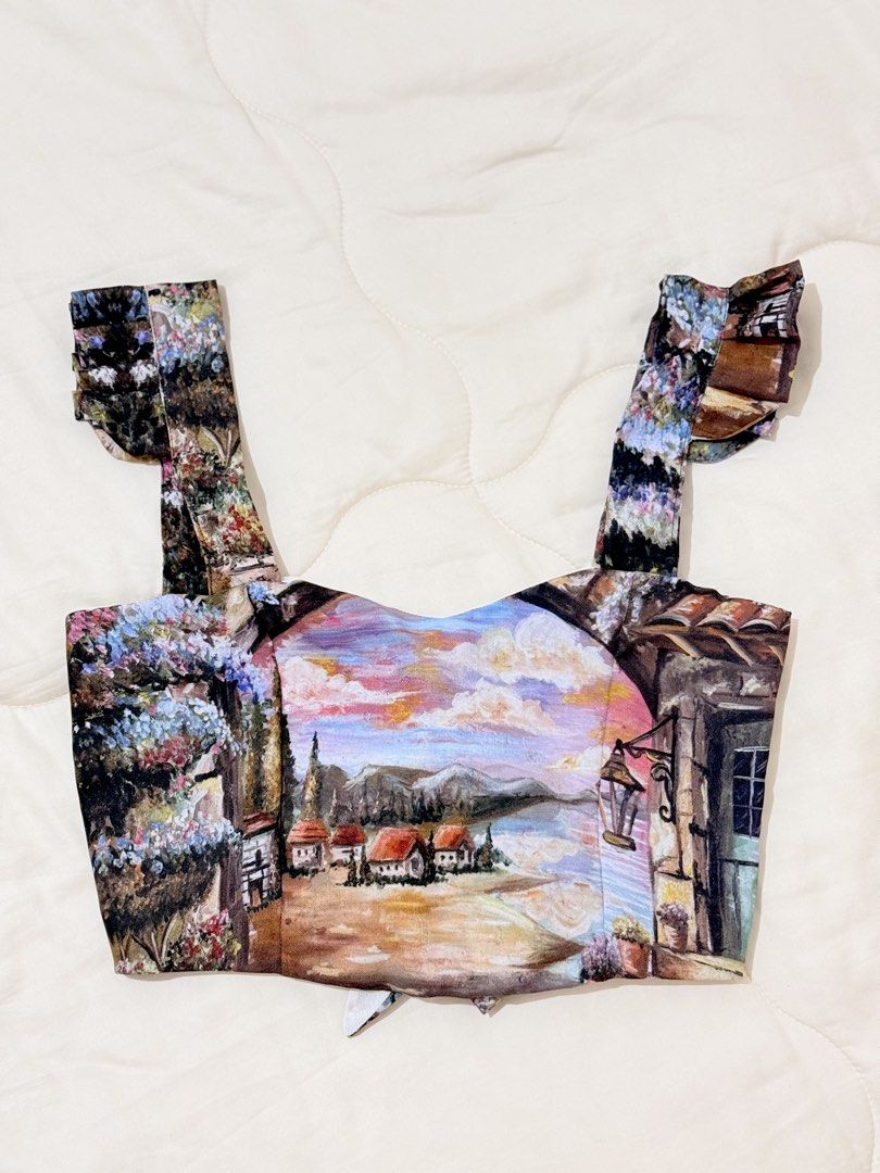 TCPF Leana Ruffles Strap Top (Category: Shirts) located in Naga. Submitted by talaaa_ (Listing ID 1468498996, Image 1). Description: •Size S •RFS: Decluttering [ + gained weight already :( ] •NEVER USED •ㅤSweetheart neckline, wide ruffled straps, & self-tie back knot ㅤ♡ perfect for beach holiday!! SF shall be shouldered by buyer.