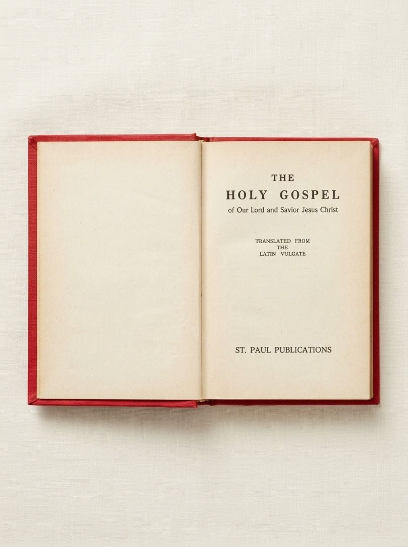 THE HOLY GOSPEL (Category: Religion Books) located in Makati City. Submitted by furrowpublishinghouse (Listing ID 1468332407, Image 1). Description: - An antique or vintage edition of The Holy Gospel of Our Lord and Savior Jesus Christ. Key Details: • Title: THE HOLY GOSPEL of Our Lord and Savior Jesus Christ • Translation Source: Translated from the Latin Vulgate. This typically corresponds to a revision of the historic Rheims New Testament tran