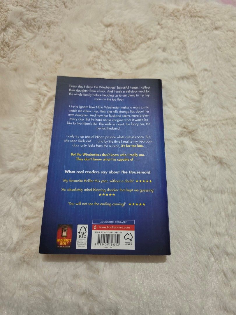 The Housemaid by Freida McFadden (Category: Storybooks) located in Manila. Submitted by meicy_wndr (Listing ID 1468315142, Image 3). Description: - Very good condition Location: Davao City Delivery: LBC.