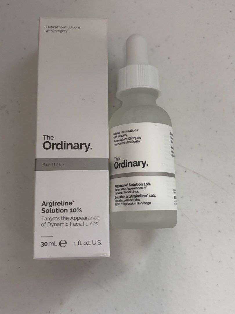 THE ORDINARY PEPTIDE ARGIRELINE SOLUTION (Category: Face Care) located in San Juan City. Submitted by cashfrancefashioncosmetics_ph (Listing ID 1468283962, Image 1). Description: THE ORDINARY PEPTIDE ARGIRELINE SOLUTION the target the appearance of dynamic Facial lines 30ml .