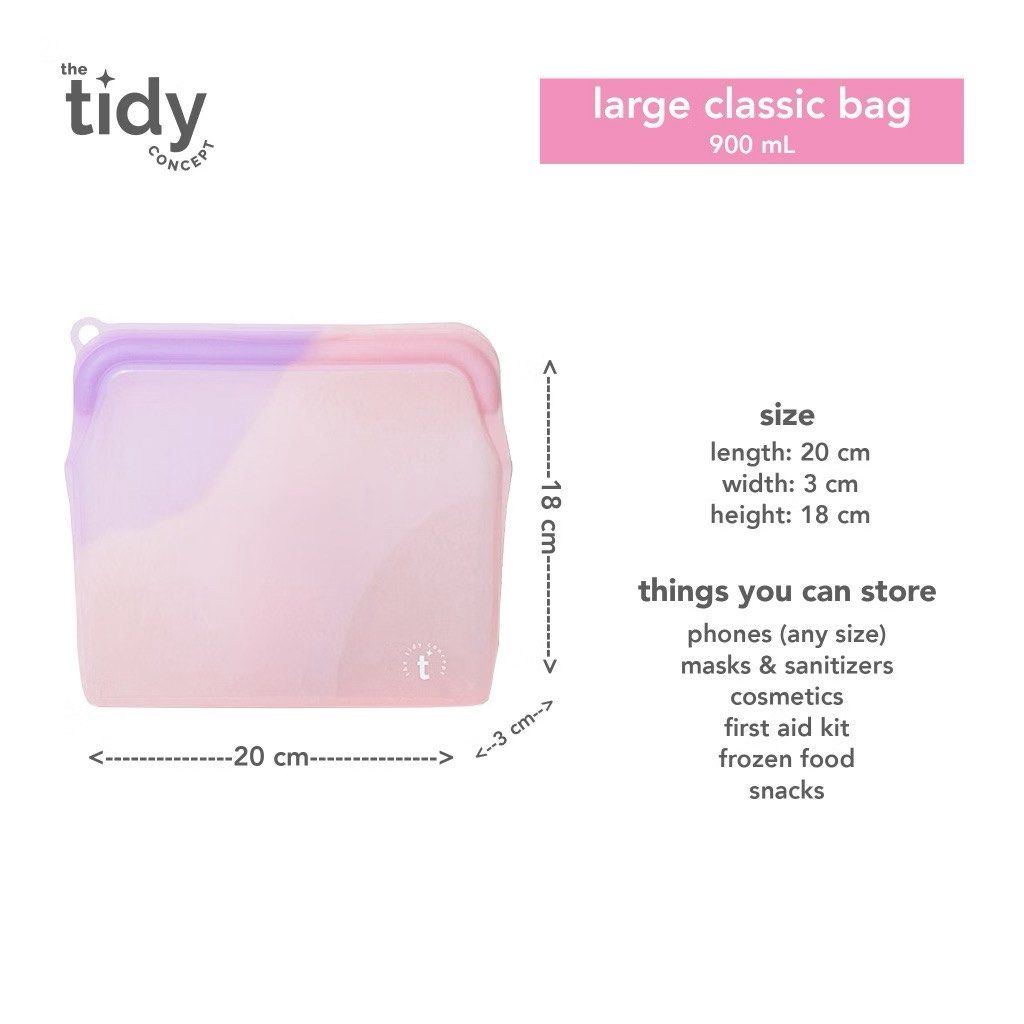 The Tidy Concept 900mL Large Bag - Reusable Silicone Bag (Category: Purses & Pouches) located in Paranaque City. Submitted by closetanghelita (Listing ID 1468340433, Image 3). Description: Never been used and just stored Good for organizing.