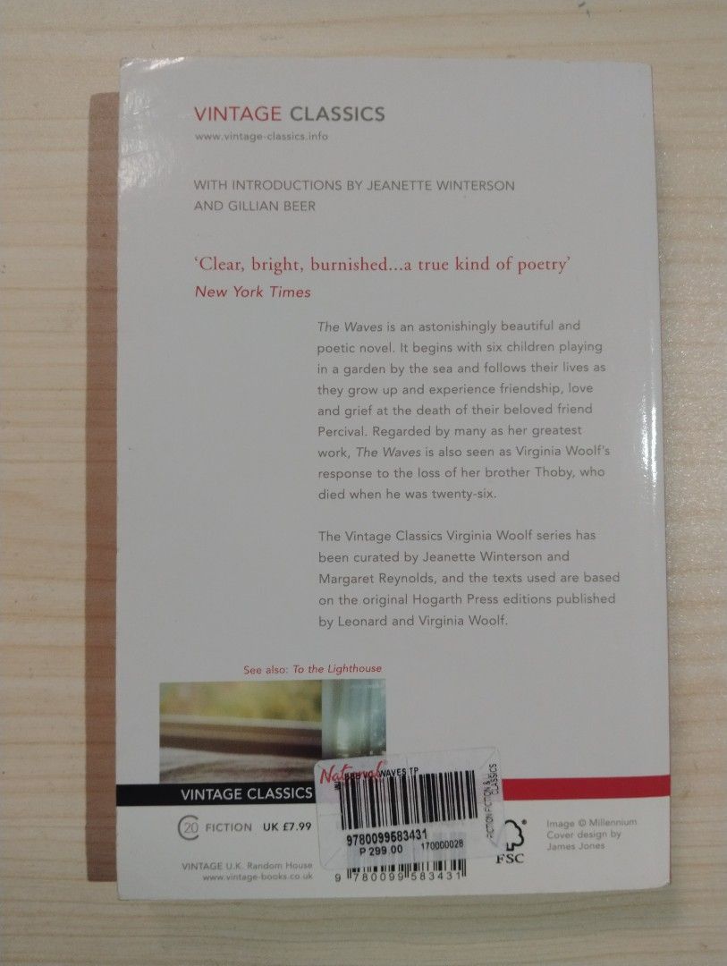 The Waves by Virginia Woolf Vintage Classics (Category: Storybooks) located in Paranaque City. Submitted by realven (Listing ID 1468335137, Image 2). Description: - Title: The Waves - Author: Virginia Woolf - Edition: Vintage Classics Paperback .