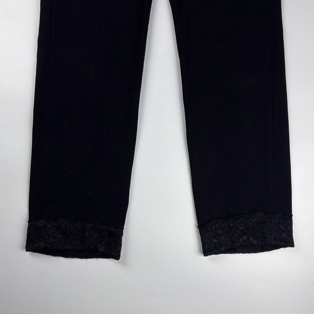 Thierry Mugler - Lace Hem Trouser Pants (Category: Luxury Apparel) located in Bacolod City. Submitted by cast.archives (Listing ID 1468293976, Image 3). Description: Thierry Mugler - Lace Hem Trouser Pants Waist:26-27" Length: 39" Inseam: 29" Leg opening: 6.5" Condition: Excellent Flaw: Normal sign of wear.