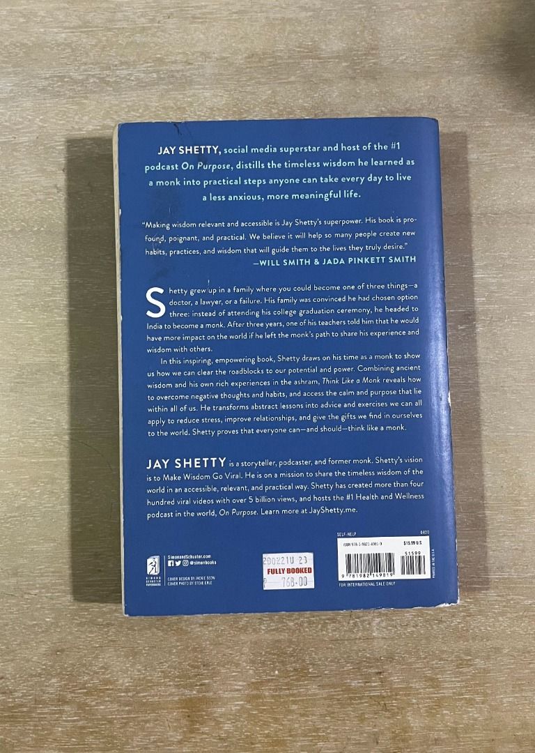 Think Like a Monk by Jay Shetty (Category: Storybooks) located in Pasig City. Submitted by murphy.reads (Listing ID 1468371250, Image 2). Description: Has annotations.