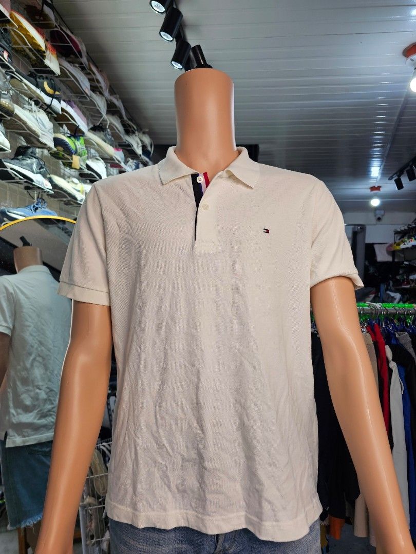 Tommy hilfiger (Category: Tshirts & Polo Shirts ) located in Baguio. Submitted by kayeonlineshop (Listing ID 1468320796, Image 2). Description: Tommy Hilfiger men's white polo shirt -measurements included in the photos.