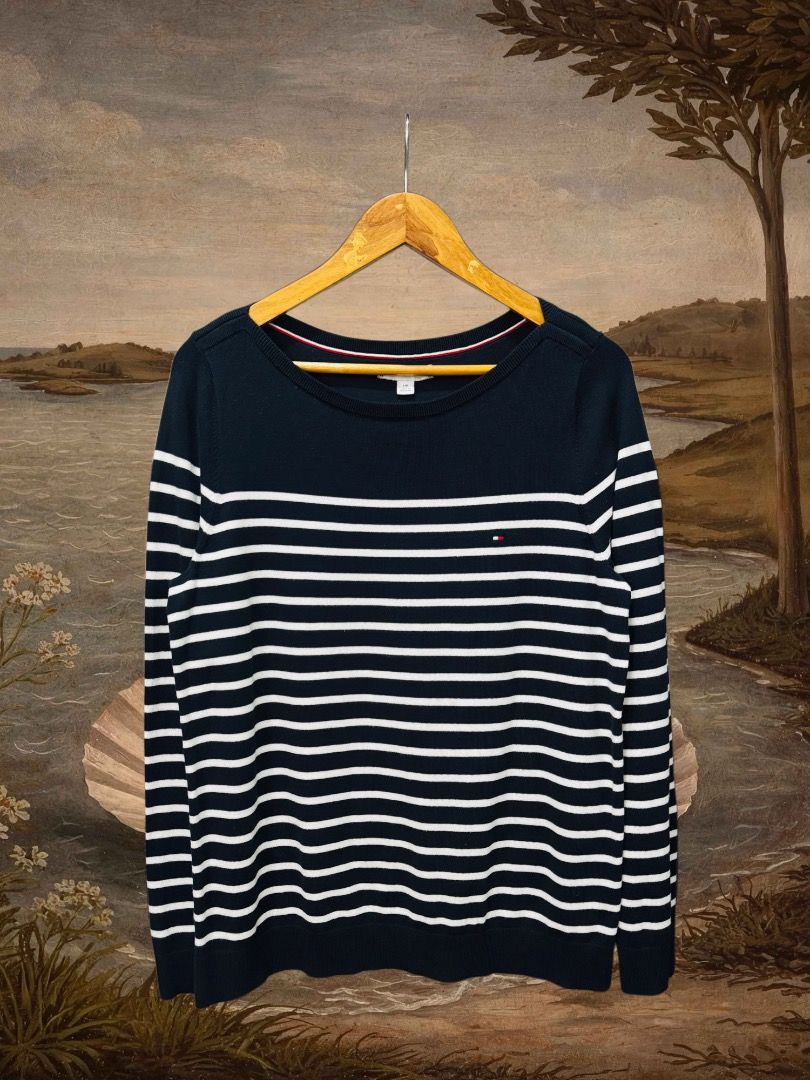 Tommy Hilfiger Striped sweater (Category: Activewear) located in Dasmarinas. Submitted by thrifteefinds (Listing ID 1468400915, Image 1). Description: Tommy Hilfiger Striped sweater Size: L 20W 25.5L Excellent condition M/Mine: 650 DM: Name | Contact | Address & Brgy Please comment MINE only if you’re 100% sure and ready to pay. No return or exchange.