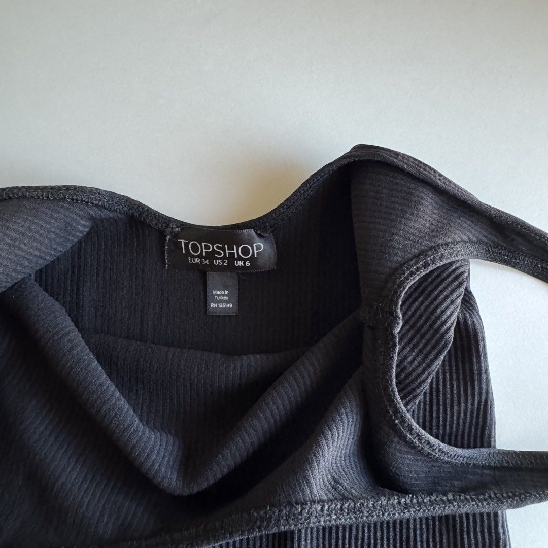 Topshop Black Ribbed Square Neck Bodysuit (Category: Bikinis & Swimsuits) located in Santa Rosa. Submitted by ceyllective (Listing ID 1468385970, Image 2). Description: .