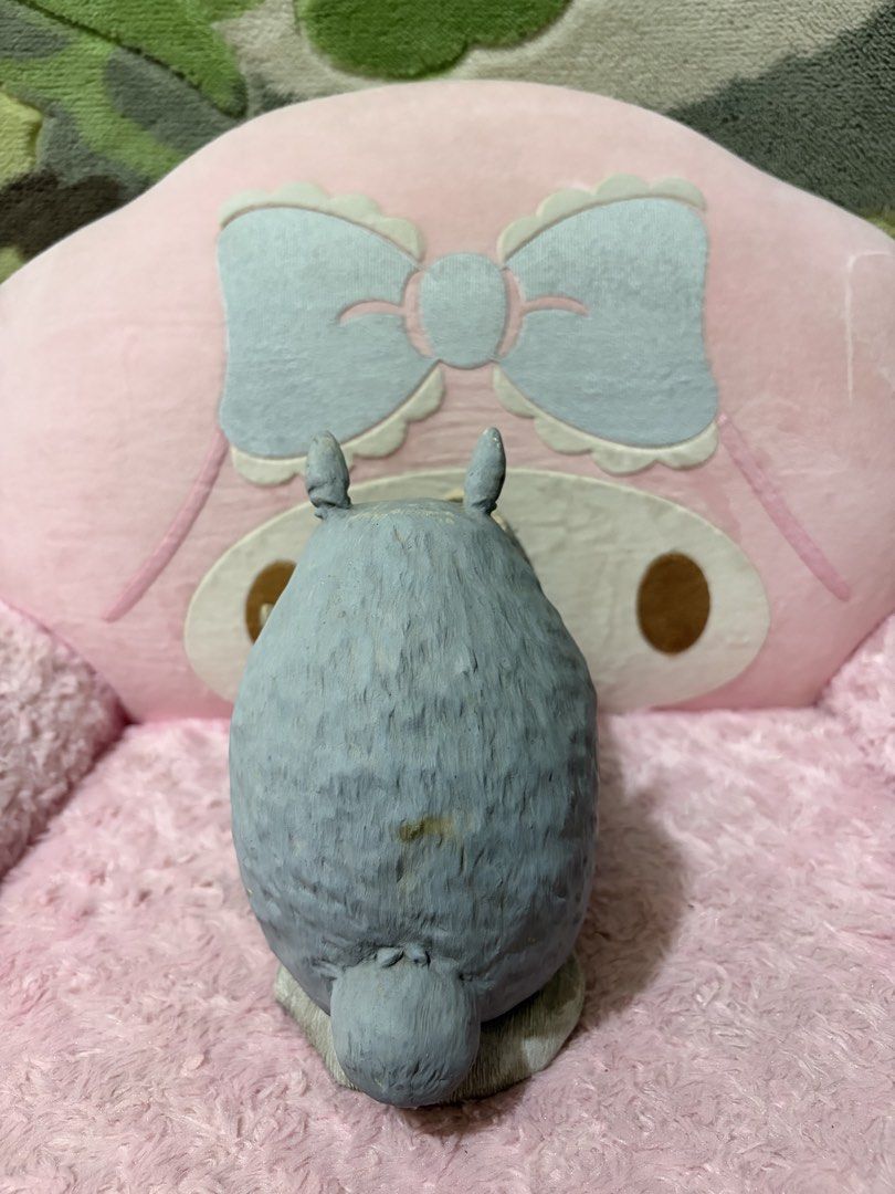Totoro planter (Category: Pots & Planters) located in Naic. Submitted by rmcollectibles (Listing ID 1468437953, Image 2). Description: - Adorable Totoro figurine with a hollowed-out pot for small succulents or cacti - Made of durable grey resin with hand-painted details - Features a built-in drainage hole at the bottom - Minor scuff marks on the back and bottom (does not affect stability) - Stands securely on a flat base.