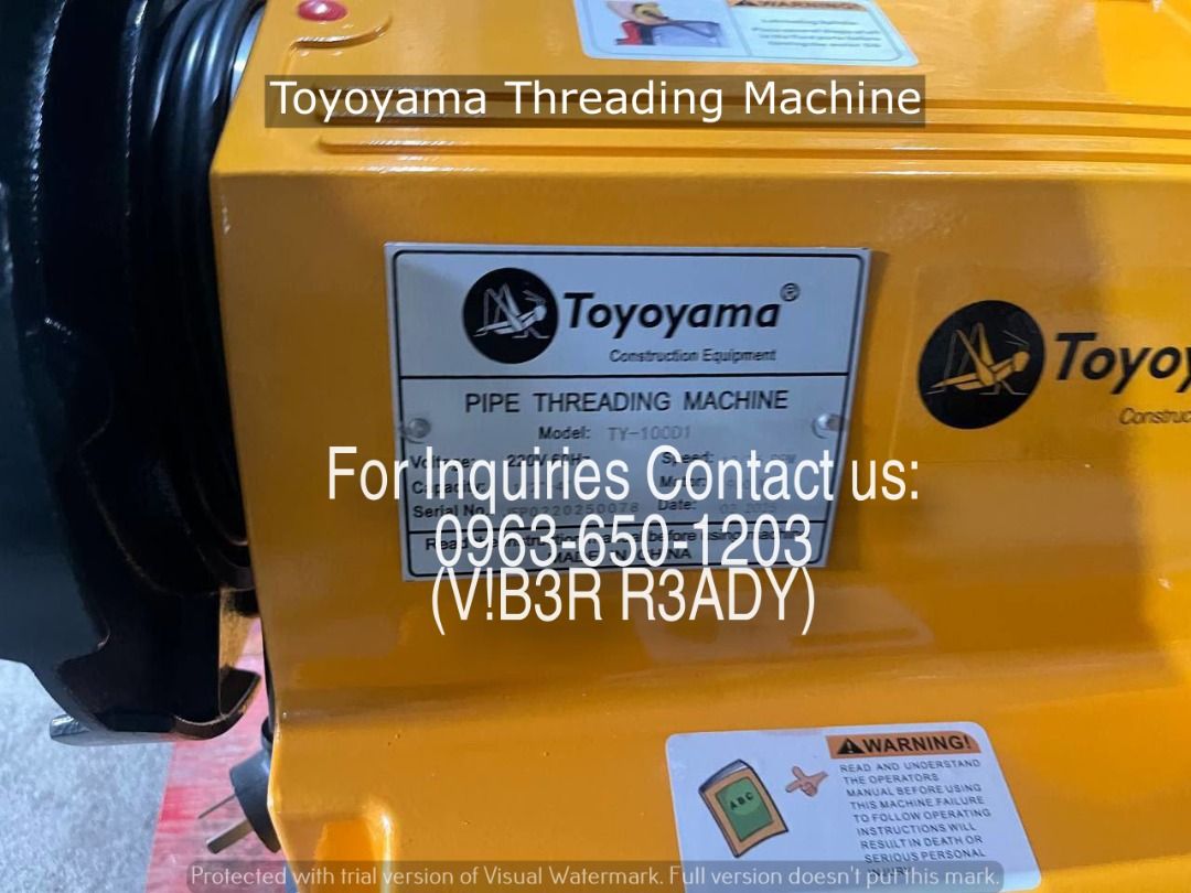 toyoyama threading machine 1/2 - 2 (Category: Other Home Furniture) located in Manila. Submitted by ramoseliza33488 (Listing ID 1468359855, Image 3). Description: .