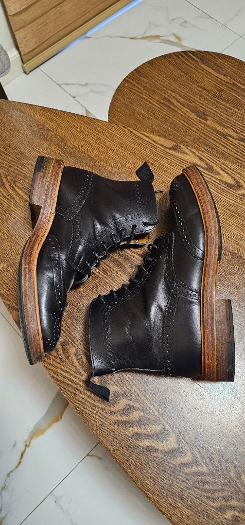 Tricker's Stow Boots (Category: Boots) located in Navotas City. Submitted by walburst (Listing ID 1468360625, Image 2). Description: Tricker's Stow Brogue Boots Uk 8 Fitting 5 Black Calf Leather Double Leather Sole (Topy sole guard installed) Excellent condition Made in England Goodyear storm welt *minor scuffs / scratches *has small dent left toe box Retails @ P42,400.00.