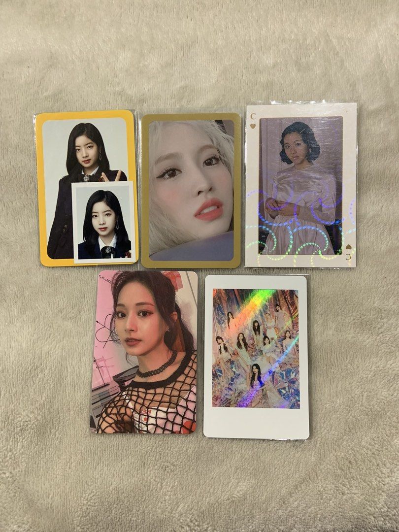 TWICE Official Photocards Set (can be tingi) (Category: K-Wave Merchandise) located in Manila. Submitted by teine (Listing ID 1468371134, Image 1). Description: ꒰ wts lfb ufs ꒱ twice pc twice ph - dahyun 2nd once fanclub ₱150 - momo m&m yellow border ₱120 - chaeyoung once halloween 2 special pc ₱100 - tzuyu fol selca ₱120 - ot9 tol withdrama pob ₱100 - ot9 fol ₱50 - mina fol blue id card ₱100 - jihyo once halloween 2 special pc ₱100 - jihyo fol s