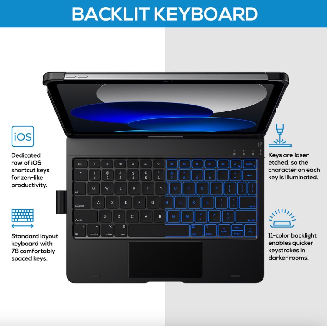 Typecase Touch Keyboard Case for iPad (Category: Cases & Sleeves) located in Legazpi City. Submitted by ivehlieve (Listing ID 1468342449, Image 3). Description: - Item: Typecase Touch Keyboard Case for iPad - Color: Dark Grey - Features: Built-in trackpad, backlit keys, and sturdy protective shell - Condition: Great setup for typing on the go - Inclusions: Comes with original box, wire COMPATIBLE WITH: It fits iPad (9th generation, 2021), iPad (8
