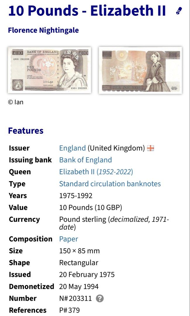 UL 10 POUNDS ENGLAND QE BANKNOTE (Category: Currency) located in Roxas. Submitted by hobbyisthub (Listing ID 1468295114, Image 2). Description: CROSS-POSTED AUTHENTIC ONLY 1 AVAILABLE SHIPS 1-2 DAYS,add sf GCASH PAYMENT PLS DO YOUR OWN GRADING BEFORE PURCHASING PM SELLER FOR ANY QUERIES THANK YOU! .