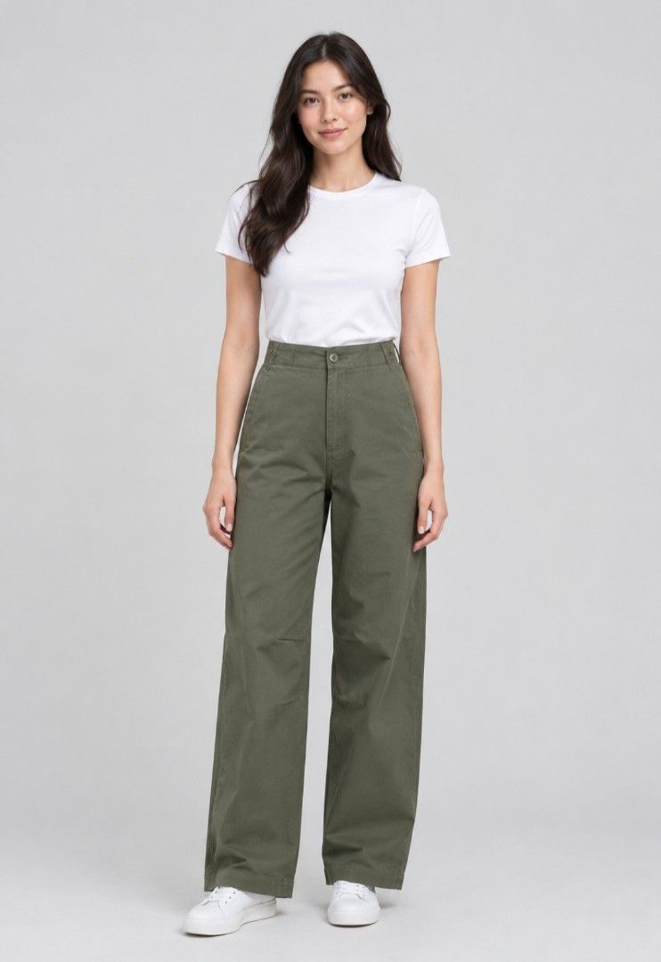 Uniqlo C Cotton Wide Pants (Category: Other Bottoms) located in Angeles City. Submitted by miss_independent01 (Listing ID 1468435603, Image 1). Description: Uniqlo C Cotton Wide Pants Color: Olive Width: 13.5 (size 26-27) Length: 36.5 MOP: Gcash ✅ Mine Now, Pay Now ✅ First to Pay, Gets the Item 📍 PAMPANGA Courier: JnT 🚚🚚 PM 💌.