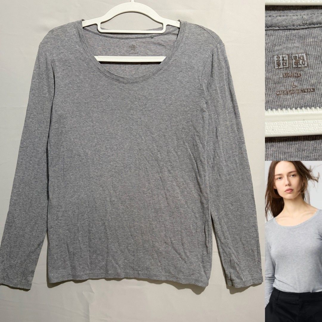 Uniqlo Gray longsleeve large (Category: Longsleeves) located in Abucay. Submitted by madamvcloset (Listing ID 1468403001, Image 1). Description: uniqlo large.