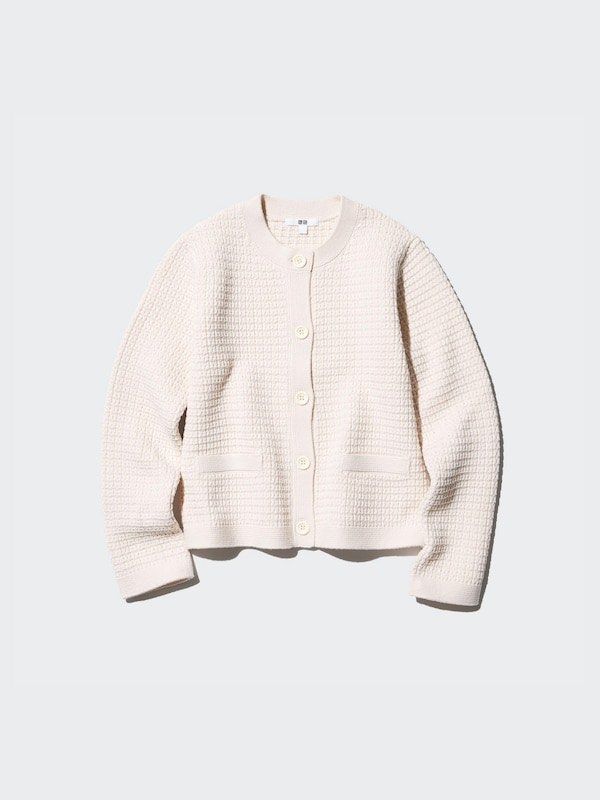 Uniqlo Kint Cardigan (Category: Coats, Jackets and Outerwear) located in San Fernando. Submitted by wintersummerboutique (Listing ID 1468440687, Image 2). Description: Uniqlo Knit Cardigan Small on tag Width 18 Length 19 Excellent condition Pampanga.