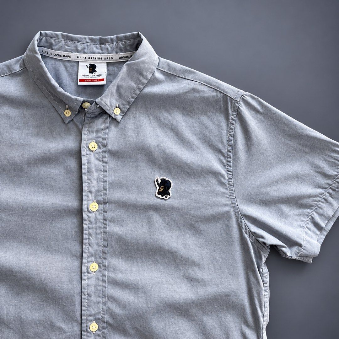 URSUS x IZZUE x BAPE POLO (Category: Tshirts & Polo Shirts ) located in Taguig. Submitted by clarrk95 (Listing ID 1468454096, Image 3). Description: Ursus Izzue Bape Polo Size: Medium (Tag) Length: 30inches Width: 20inches PRICE: ₱600 ONLY! NOTE: Made by A Bathing Ape ✅ very good condition ✅ add shipping fee ✅ ignoring LP inquiry Shipping: Lalamove | J&T | LBC Location: Taguig📍 Payment: Gcash | Bank | Cash FB: THRFT IG: thrft_25 DM for more deta