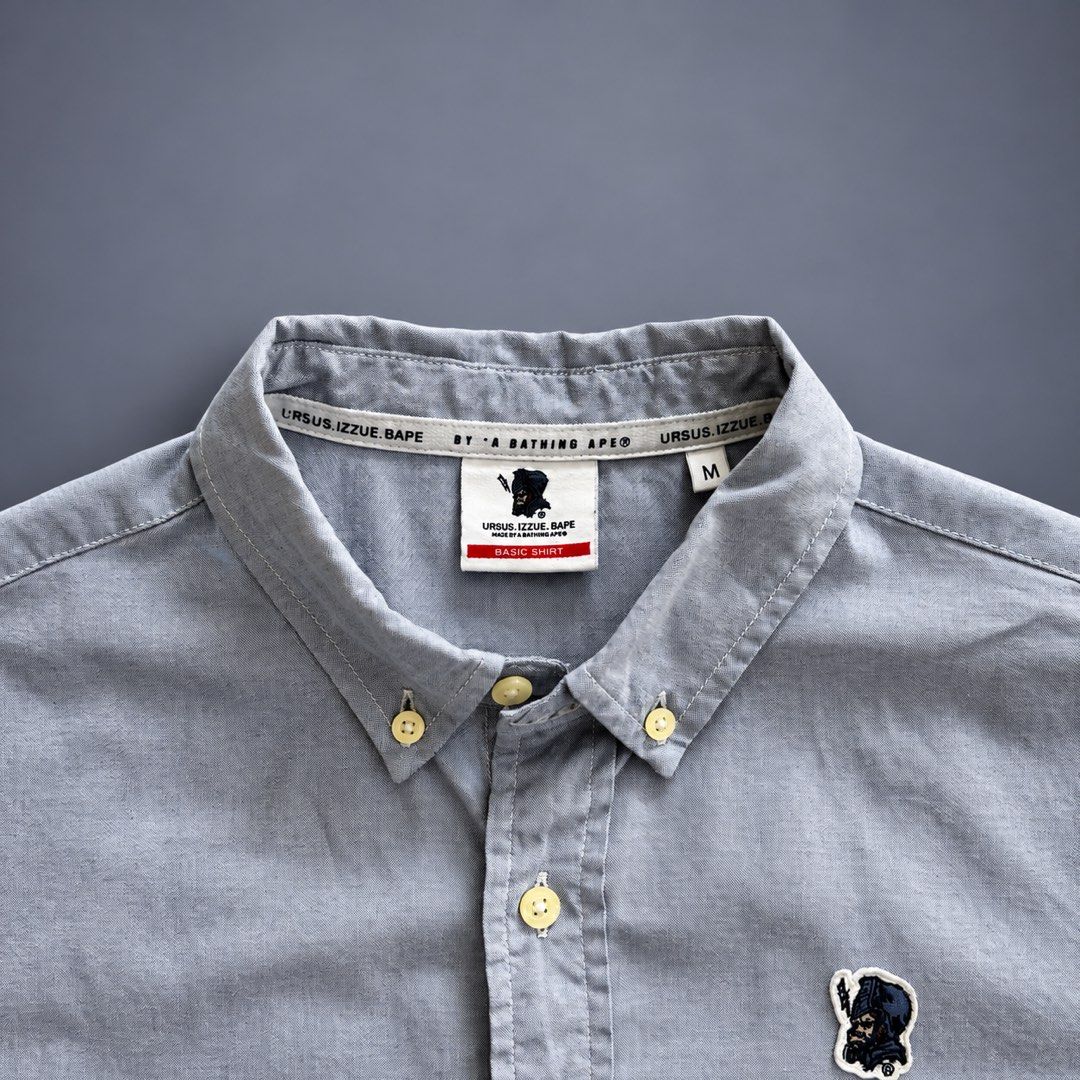 URSUS x IZZUE x BAPE POLO (Category: Tshirts & Polo Shirts ) located in Taguig. Submitted by clarrk95 (Listing ID 1468454096, Image 2). Description: Ursus Izzue Bape Polo Size: Medium (Tag) Length: 30inches Width: 20inches PRICE: ₱600 ONLY! NOTE: Made by A Bathing Ape ✅ very good condition ✅ add shipping fee ✅ ignoring LP inquiry Shipping: Lalamove | J&T | LBC Location: Taguig📍 Payment: Gcash | Bank | Cash FB: THRFT IG: thrft_25 DM for more deta
