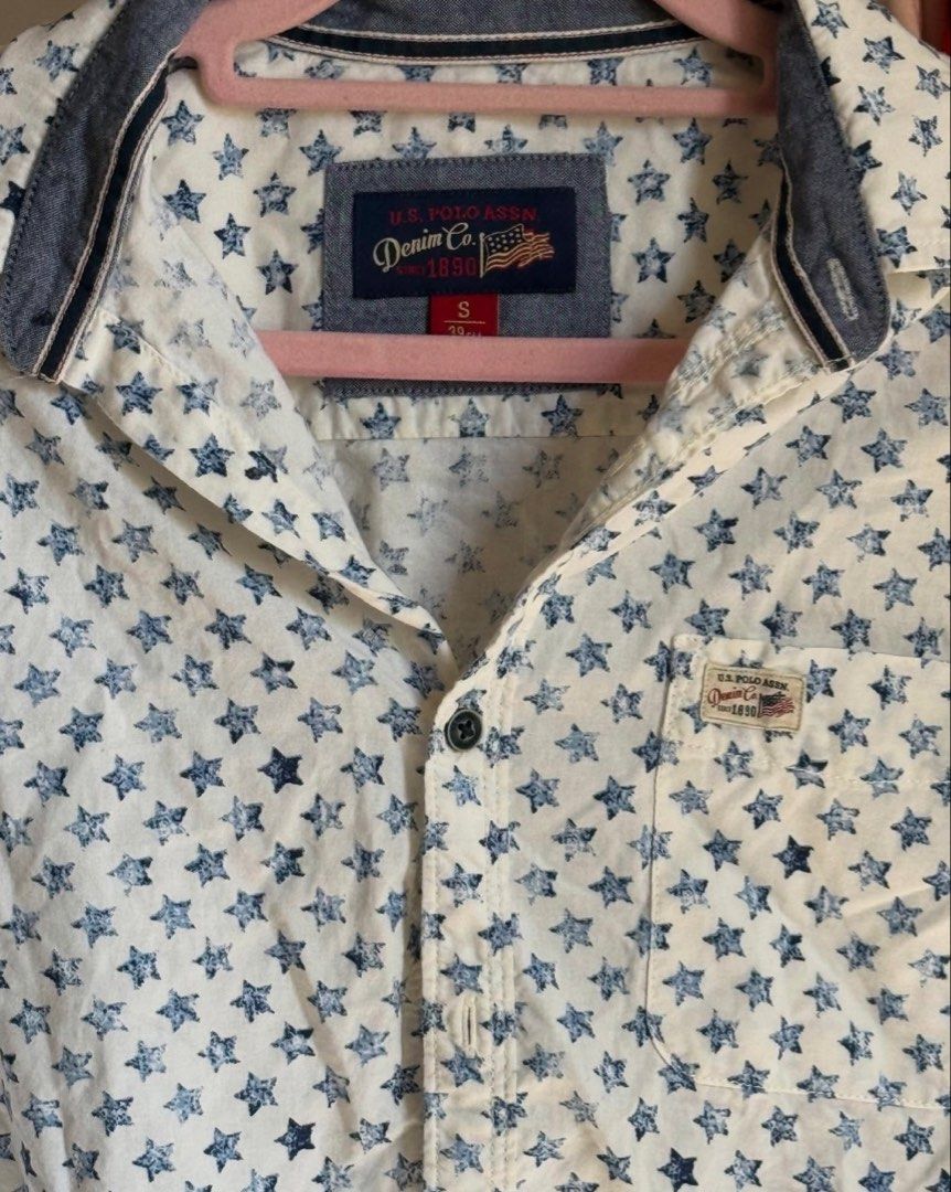 US Polo Assn. Star Pattern Button Up Long-Sleeve Polo (Category: Longsleeves) located in Lapu Lapu. Submitted by bzzzzarah (Listing ID 1468476937, Image 3). Description: .