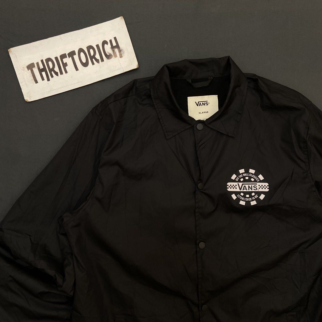 VANS OFF THE WALL COACH JACKET (Category: Coats, Jackets and Outerwear) located in Manila. Submitted by ivan_carbungco (Listing ID 1468456583, Image 2). Description: VANS OFF THE WALL COACH JACKET 23.5 by 30.5 GOOD CONDITION NEED WASH COMPLETE TAGS ISSUE:CHECK DETAILS COMMENT SECTION 1300 CLAIM.
