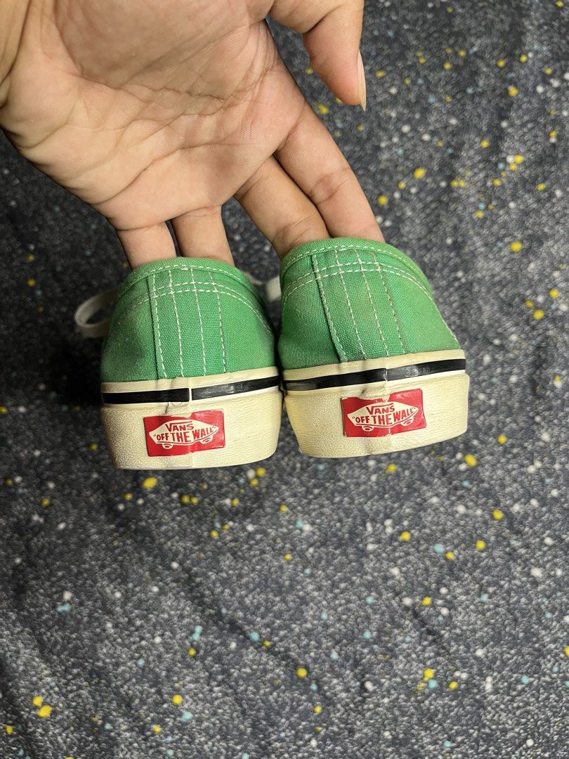 Vans Style 44 Green Sneakers (Category: Sneakers) located in Manila. Submitted by lj_thrifter (Listing ID 1468451124, Image 3). Description: - Model: Vans Style 44 - Color: Green canvas with white laces and contrast stitching - Comfort: UltraCush insoles for all-day wear - Sole: Classic gum rubber waffle outsole - Size: US Men's 7.0 / US Women's 8.5 / EUR 39.0 - Condition: Clean, very wearable daily kicks.