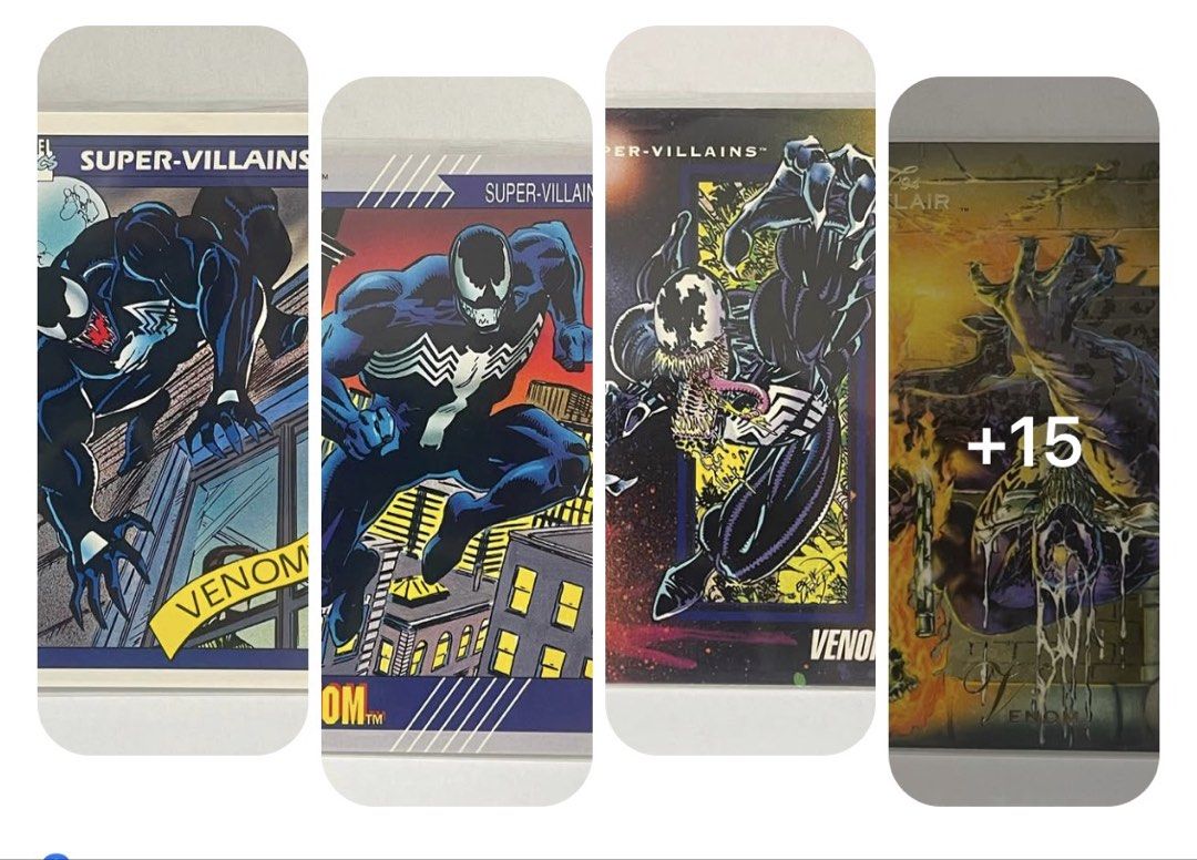 Venom 1,2,3 (Category: Raw Singles) located in Bacoor. Submitted by baldurog (Listing ID 1468495756, Image 1). Description: Pls see Pictures for each price Posted actual picture Cards in Minr Condition Prices are fixed Payment : Gcash Delivery or shipping only delivery : Lalamove Shipping : J&T Location: Molino3 Bacoor Cavite PM if interested.