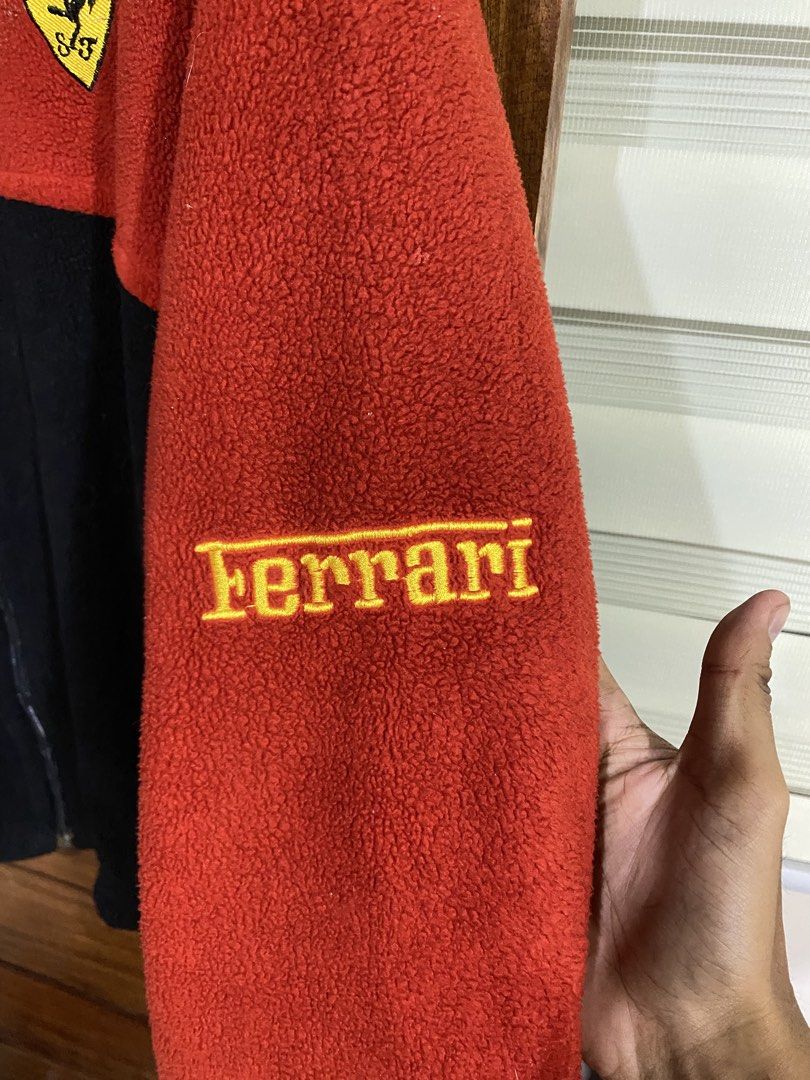 Vi tage Ferrari Fleece Jacket (Category: Coats, Jackets and Outerwear) located in Davao. Submitted by davecutee (Listing ID 1468395528, Image 3). Description: Vintage Fleece Jacket Ferrari Excellent condition Natambak lang need lang i pagpag Issue Nataya Yung sa may zipper pero working no other issue Size M on Tag Dimension: W 24 L 27.
