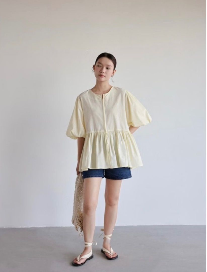 Vietnam Tops (Category: Others Tops) located in General Trias. Submitted by cheesekeith_cav (Listing ID 1468341843, Image 1). Description: Size : small - semi large Both worn once Pastel Yellow — ₱850 Olive Top — ₱1,000.
