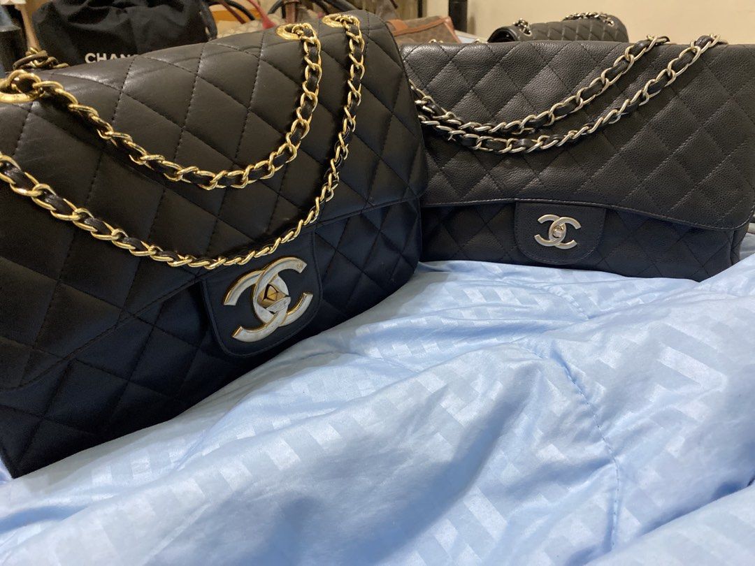 Vintage Chanel Single Flap Bundle (Category: Luxury Bags & Wallets) located in Quezon City. Submitted by jamie_87 (Listing ID 1468332117, Image 1). Description: Vintage Chanel Single Flaps Note: All project bags (someone must be willing to fix these) and I can still lower the price of this bundle if willing to get it right away. Obviously, these leather bags are vintage and with signs of wear (manageable for personal use tho). Condition: * Both b