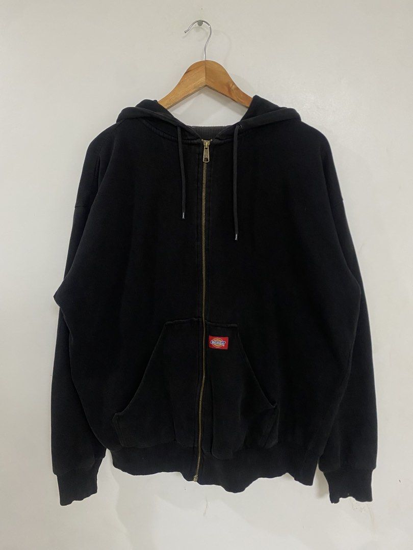 VINTAGE DICKIES ZIP-UP HOODIE (Category: Hoodies) located in Santa Rosa. Submitted by looted_thrifts (Listing ID 1468306420, Image 2). Description: VERY GOOD CONDITION SIZE LARGE ON TAG WIDTH: 27 LENGTH: 28 9.3/10 COLOR RATE ISSUE: MINIMAL DISTRESS ONLY .