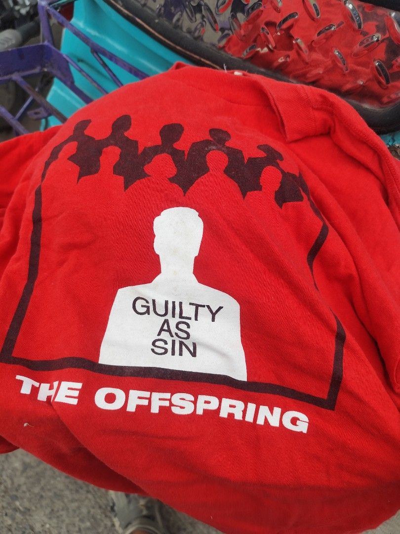 Vintage Offspring Guilty As Sin Giant Tag (Category: Tshirts & Polo Shirts ) located in Manila. Submitted by buyybustt (Listing ID 1468313618, Image 1). Description: 29x20 Size Large 10/10 Condition No Issue Except I Never Wash It When I Get It Cut Main Tag (Giant Tag) I Price It Base on The Authenticity/Rareness/Condition I already Authenticate it 100% LEGIT Still Negotiable for those who Appreciate It Dm.