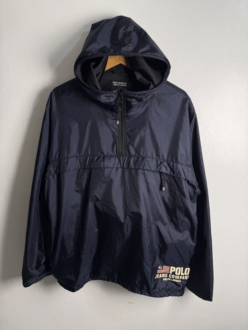 Vintage polo jeans ralph lauren packable jacket (Category: Coats, Jackets and Outerwear) located in Daraga. Submitted by mirandillaadrian (Listing ID 1468400187, Image 1). Description: Authentic 25x30 for hanggang xl Minimal lang sa print pero solid la ng condition Like new pa color rate Solid pa.