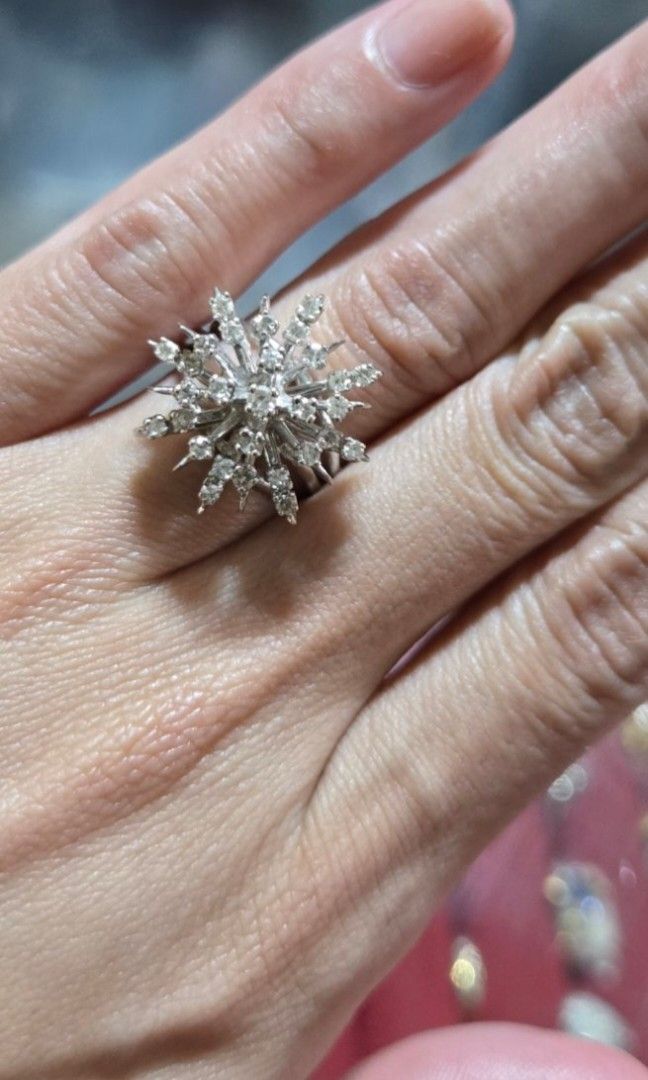Vintage Snowflake Starburst Cluster Ring BRILYANTE (Category: Rings) located in Manila. Submitted by silentphoenix.799537 (Listing ID 1468372565, Image 2). Description: Vintage! For Jewelry Enthusiasts! 14K 7.5g 5.5 Ring Size BRILLANTE!.
