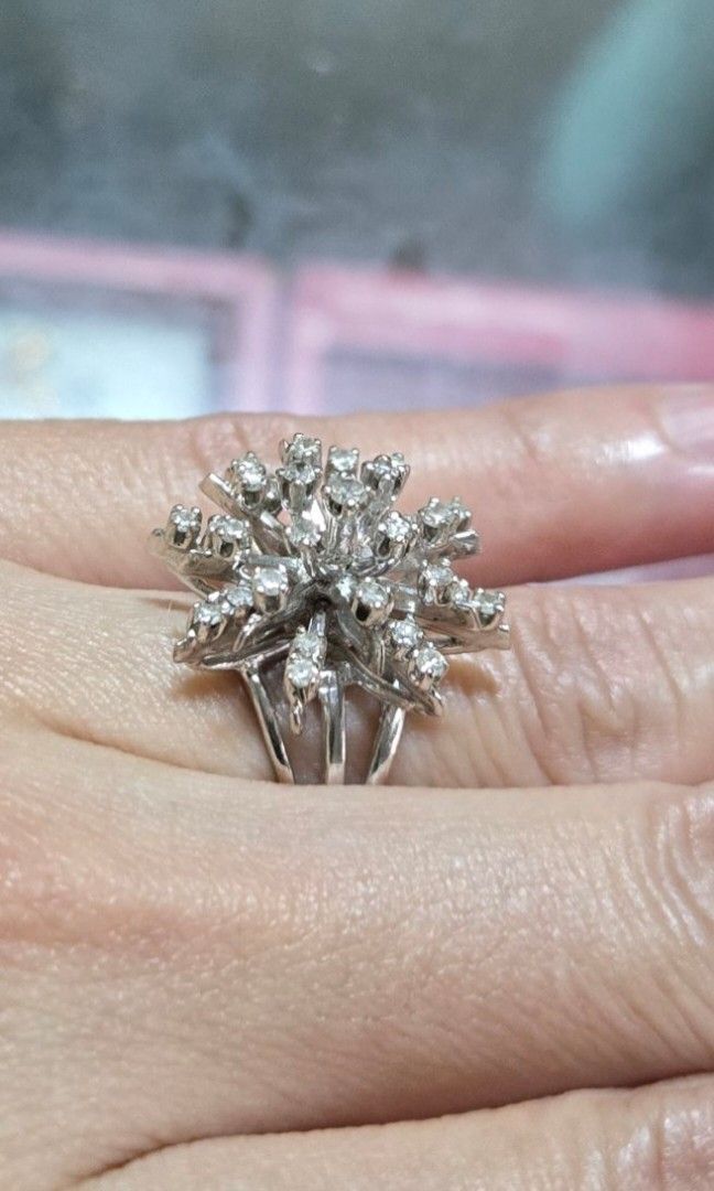 Vintage Snowflake Starburst Cluster Ring BRILYANTE (Category: Rings) located in Manila. Submitted by silentphoenix.799537 (Listing ID 1468372565, Image 3). Description: Vintage! For Jewelry Enthusiasts! 14K 7.5g 5.5 Ring Size BRILLANTE!.