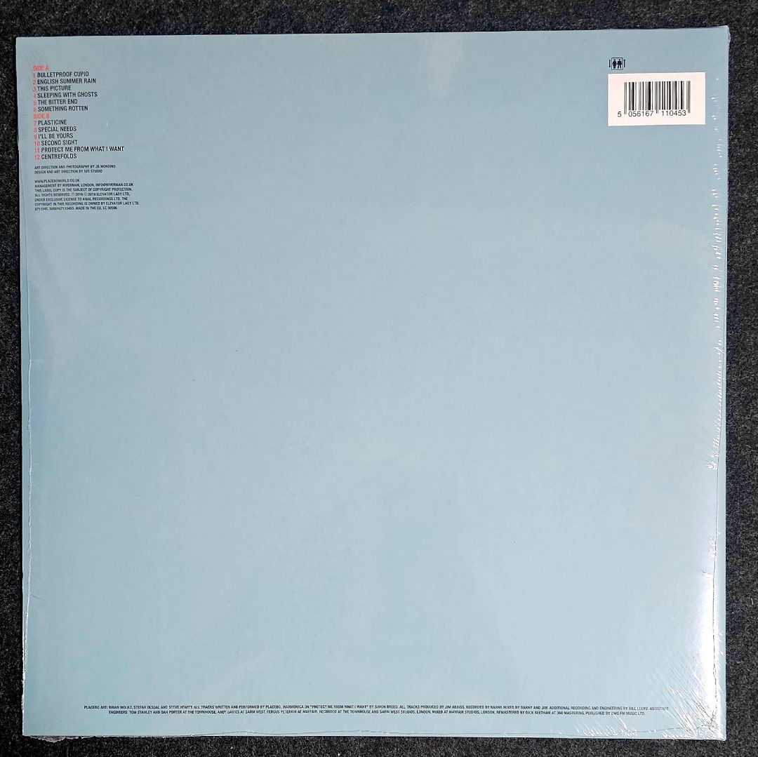 [Vinyl LP] Placebo – Sleeping With Ghosts (Category: Vinyls) located in Cainta. Submitted by bunnygod (Listing ID 1468403870, Image 2). Description: Europe pressed, 2019, Reissue, Remastered, Gatefold Elevator Music – 5056167110453 📀 📂 New/sealed 🎶 Alternative Rock A1 Bulletproof Cupid A2 English Summer Rain A3 This Picture A4 Sleeping With Ghosts A5 The Bitter End A6 Something Rotten B1 Plasticine B2 Special Needs B3 I'll Be Yours B4 Second S