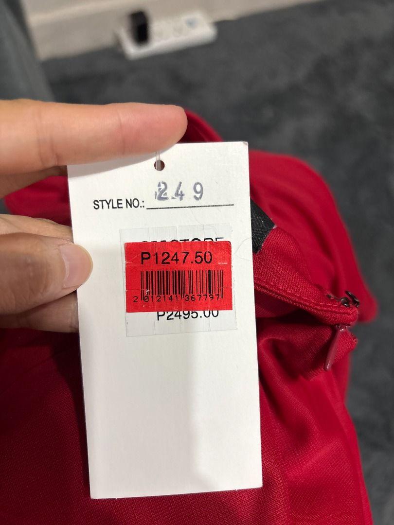 Viola Red Midi Dress Size 6 Small (Category: Dresses) located in Antipolo. Submitted by dddeclutter (Listing ID 1468349891, Image 3). Description: - Brand: Viola - Condition: Brand new with tags (never worn) - Size: S - Color: Red - Style: Sleeveless midi dress with wide straps and back zip - Details: Fitted silhouette with center ruched detailing - Original Retail Price: P2,495.