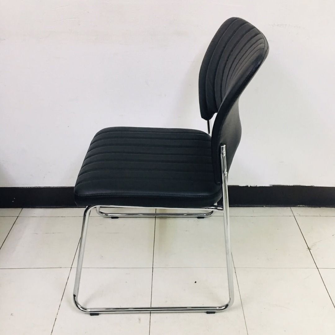 Visitors Chair VC-3029 (Category: Office Furniture & Fixtures) located in Caloocan City. Submitted by michellejurilla.01 (Listing ID 1468328136, Image 2). Description: Looking for space-saving seating that doesn't compromise on comfort or design? 🪑✨ The VC-3029 Visitors Chair features a stylish ribbed leatherette finish, sturdy chrome-plated base, and stackable design for easy storage. • Padded leatherette back and seat • Durable chrome-plated f