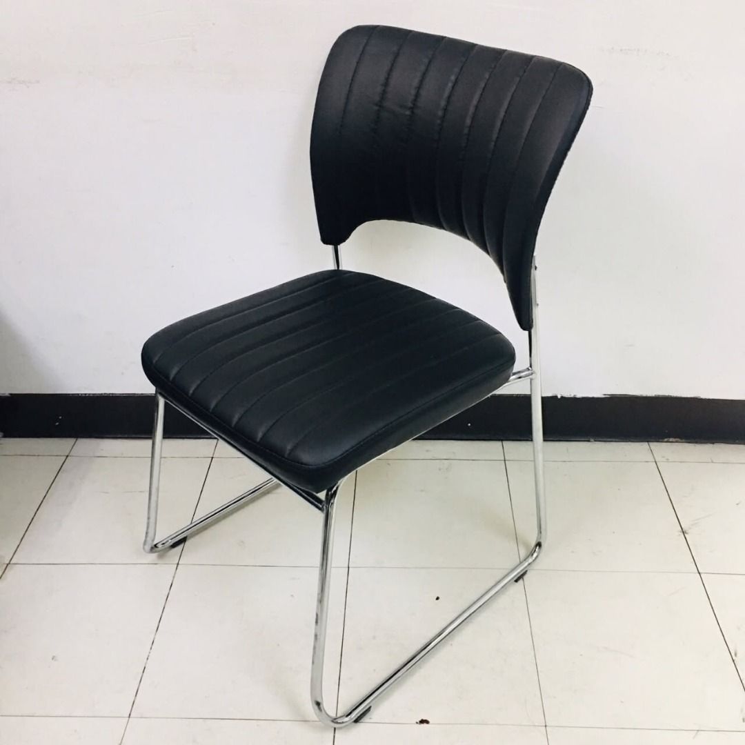 Visitors Chair VC-3029 (Category: Office Furniture & Fixtures) located in Caloocan City. Submitted by michellejurilla.01 (Listing ID 1468328136, Image 3). Description: Looking for space-saving seating that doesn't compromise on comfort or design? 🪑✨ The VC-3029 Visitors Chair features a stylish ribbed leatherette finish, sturdy chrome-plated base, and stackable design for easy storage. • Padded leatherette back and seat • Durable chrome-plated f