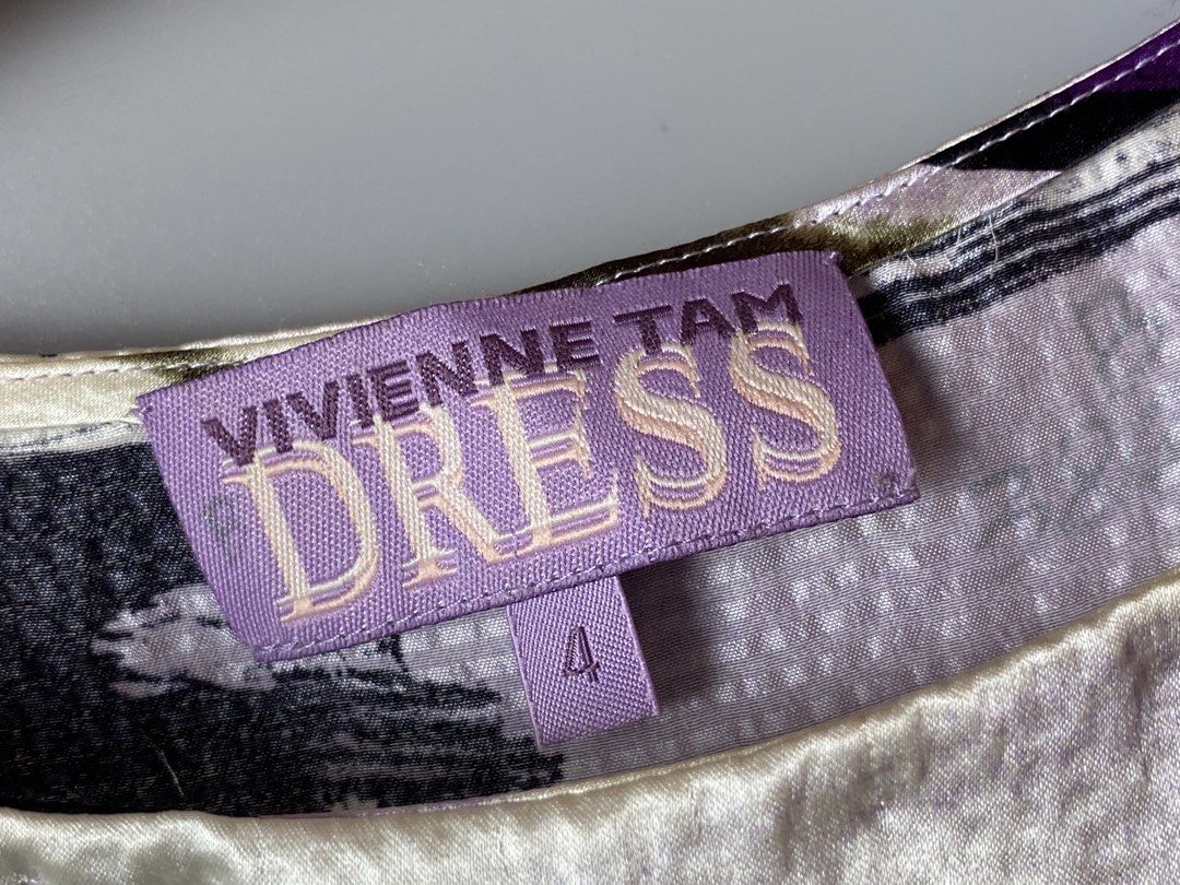 Vivienne Tam Dresses (Category: Dresses) located in Quezon City. Submitted by loloyz123 (Listing ID 1468307953, Image 3). Description: Vivienne Tam Dresses Condition: Very good Color rate: 10/10 Color: Purple/ Black/White Size: 4 L: 35 W: 16 inches.