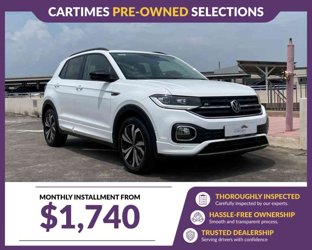 Volkswagen T-Cross 1.0 TSI DSG R-Line (A) (Category: Used Cars) located in Singapore. Submitted by cartimesautomobile (Listing ID 1468296933, Image 2). Description: Drive with Confidence! 3 Years Engine & Gearbox Warranty, and Wear-and-Tear Parts Replaced with 1-year Coverage! Ultra Low Interest Rates Starting From 2.28% & Flexible Up to 100% Financing Available for a Limited Time! Call Us Now to Book Your Viewing and Test Drive! Features: 1.0L t