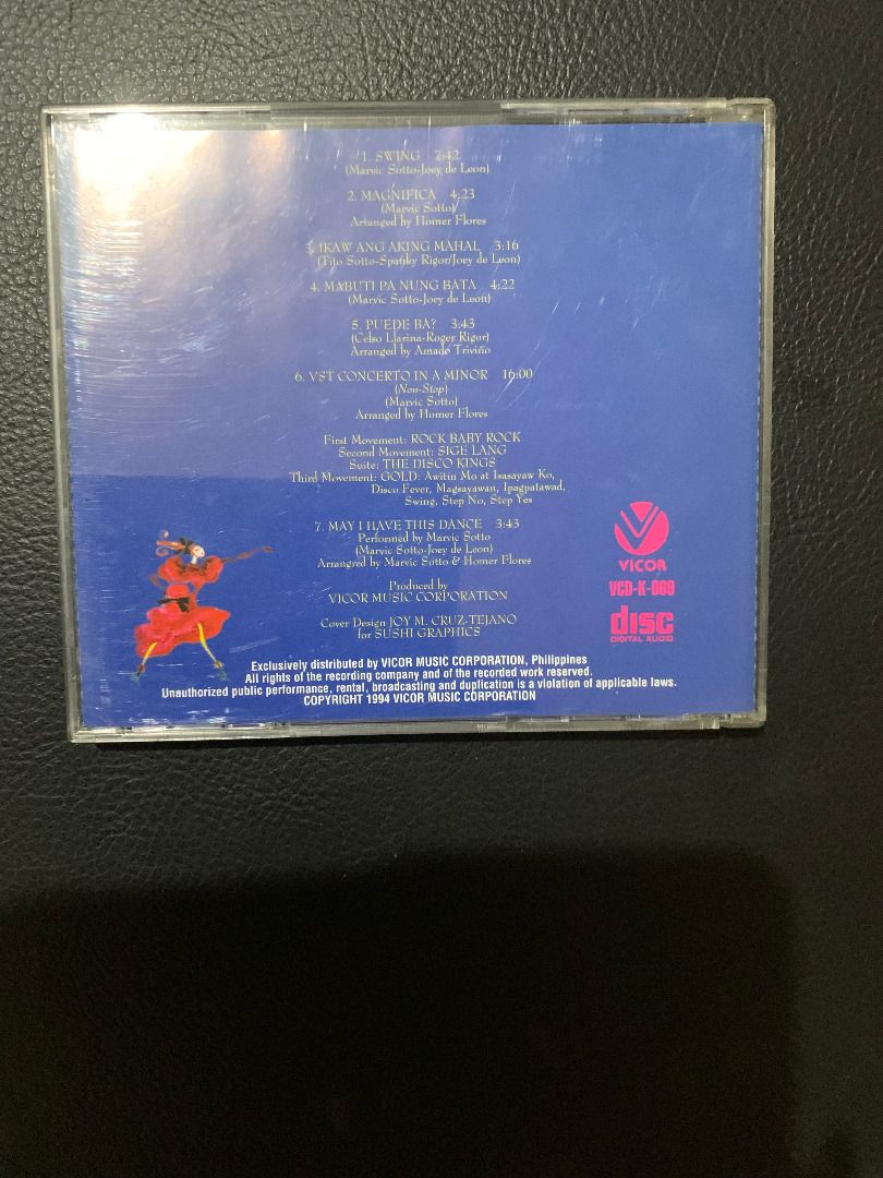 VST and Company - Swing (Category: CDs & DVDs) located in Paranaque City. Submitted by bulldogdad (Listing ID 1468415537, Image 2). Description: - 2nd and last compilation of VST's hits such as "Swing" and "Magnifica". - What makes this compilation arguably far better than the previous volume is their 16-minute magnum opus, "VST Concerto In A Minor", and the rare bonus track of the TAGALOG version of "May I Have This Dance" by Marvic "Vic" Sotto.